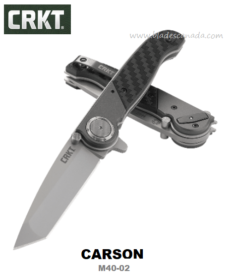 CRKT Carson Deadbolt Flipper Folding Knife, 1.4116 Tanto, Aluminum, M40-02